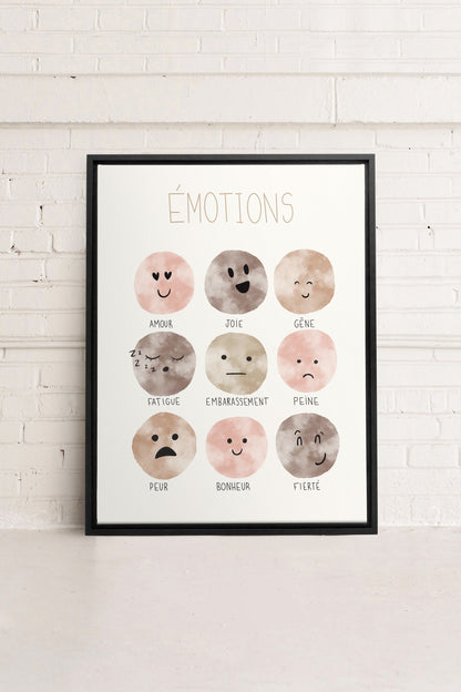 OLEKA CANVAS - ÉMOTIONS, Oeuvre sur toile étirée, encadré Noir