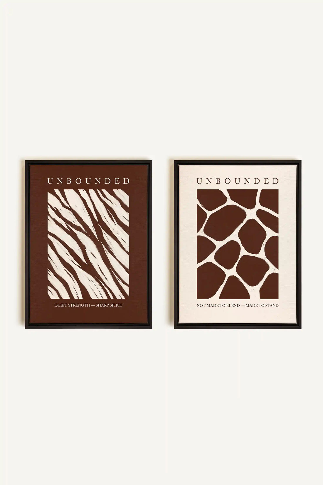 UNBOUNDED DUO, 2 Works on stretched canvas, framed Black