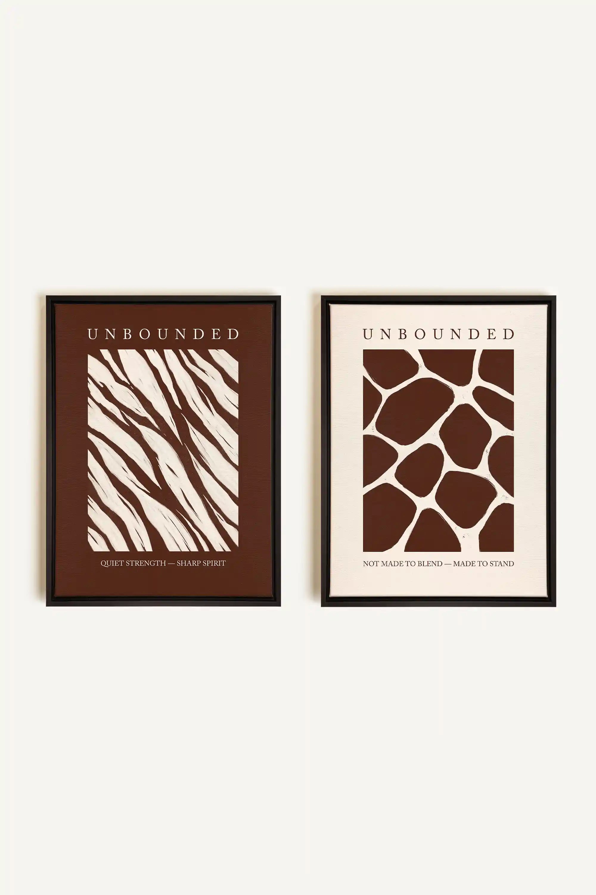 UNBOUNDED DUO, 2 Works on stretched canvas, framed Black