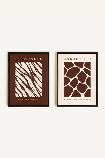 UNBOUNDED DUO, 2 Works on stretched canvas, framed Black