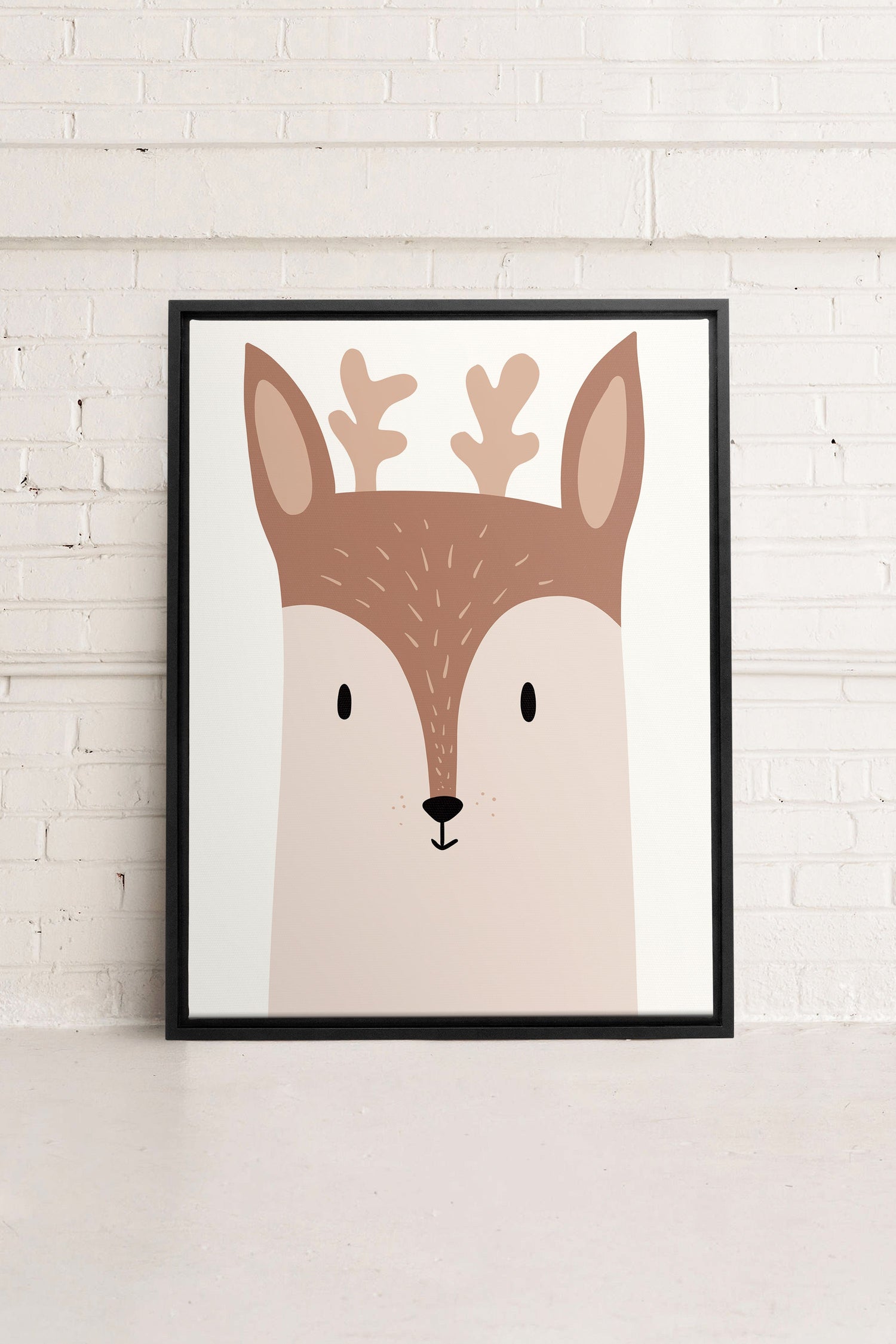 OLEKA CANVAS - CHEVREUIL, Oeuvre sur toile étirée, encadré Noir