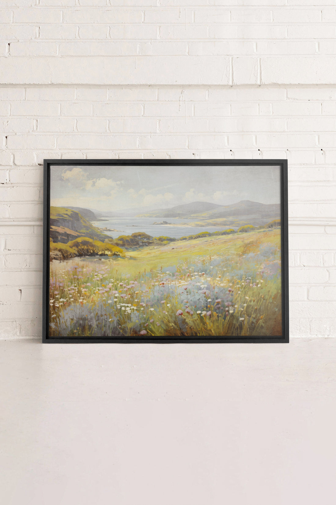 OLEKA CANVAS - Cascade retreat, Oeuvre sur toile étirée, encadré Noir