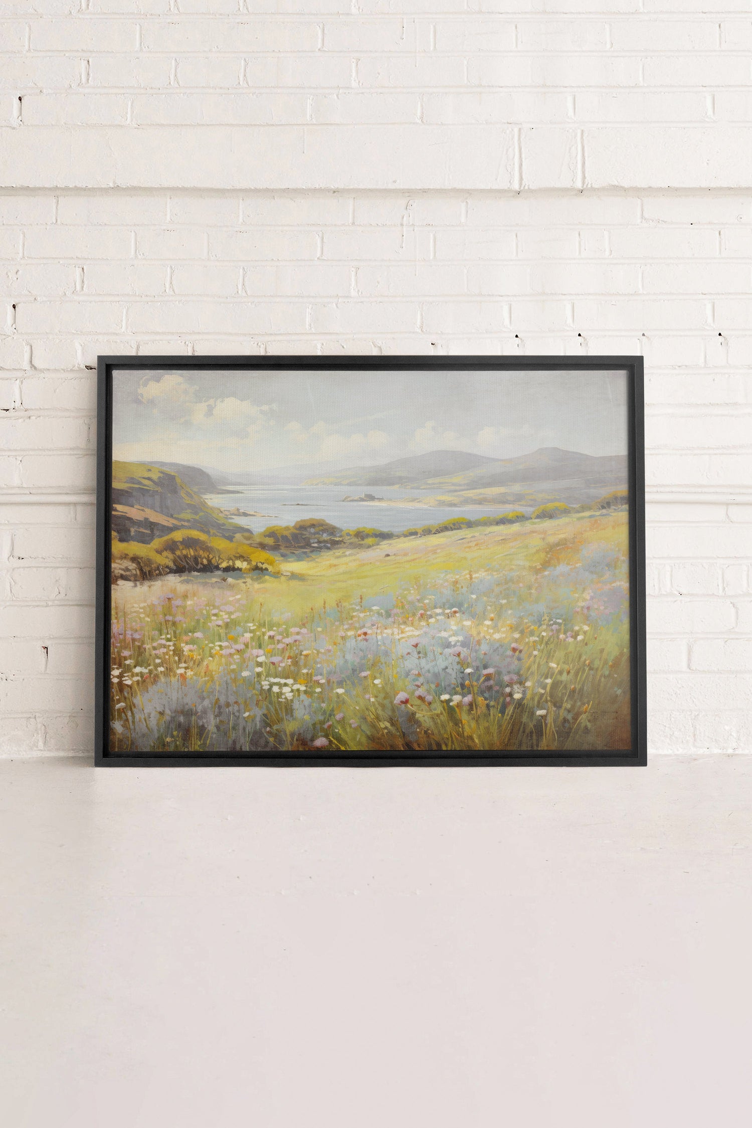 OLEKA CANVAS - Cascade retreat, Oeuvre sur toile étirée, encadré Noir