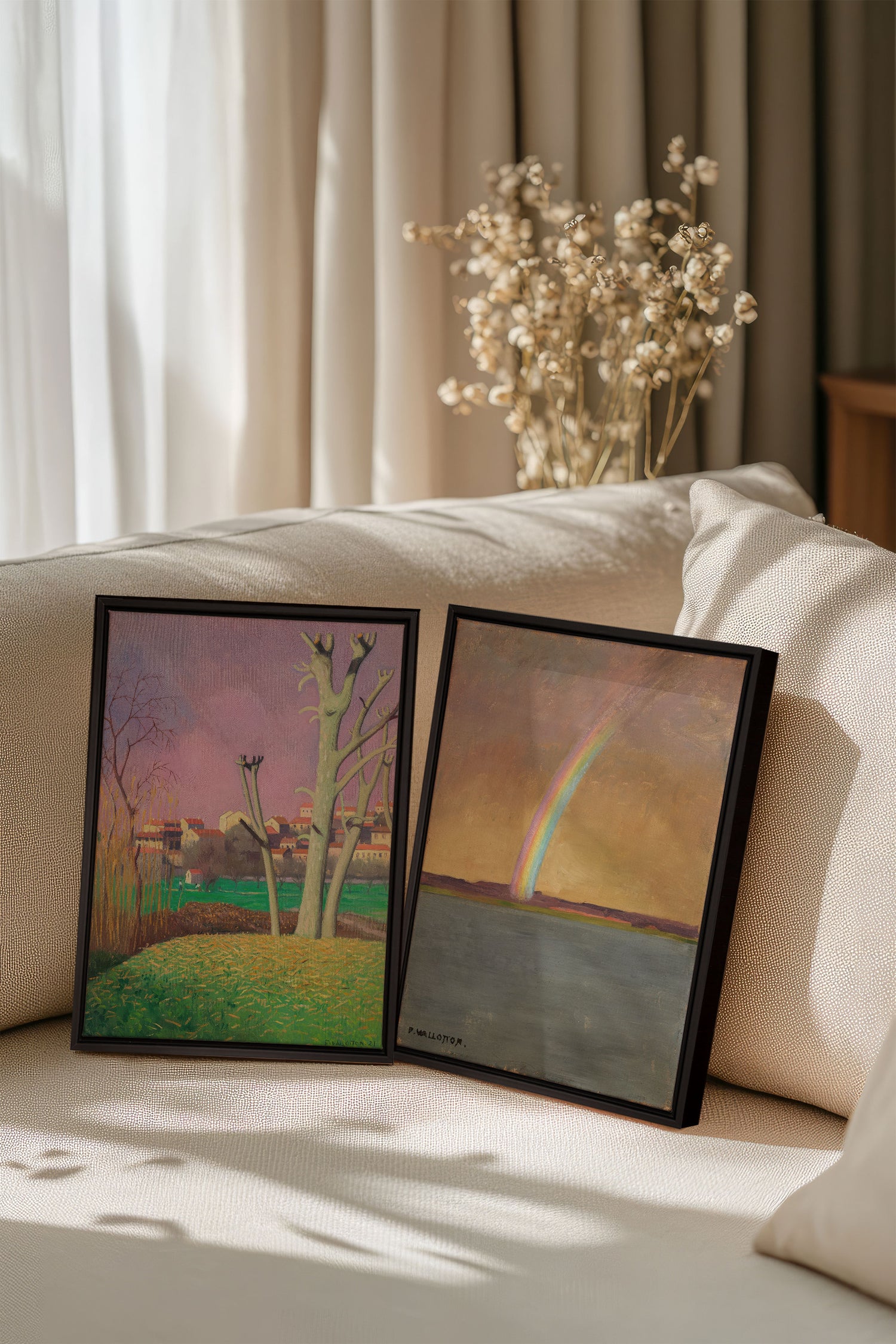 BOUND BY LIGHT DUO, 2 Oeuvres sur toile étirée, encadré Noir