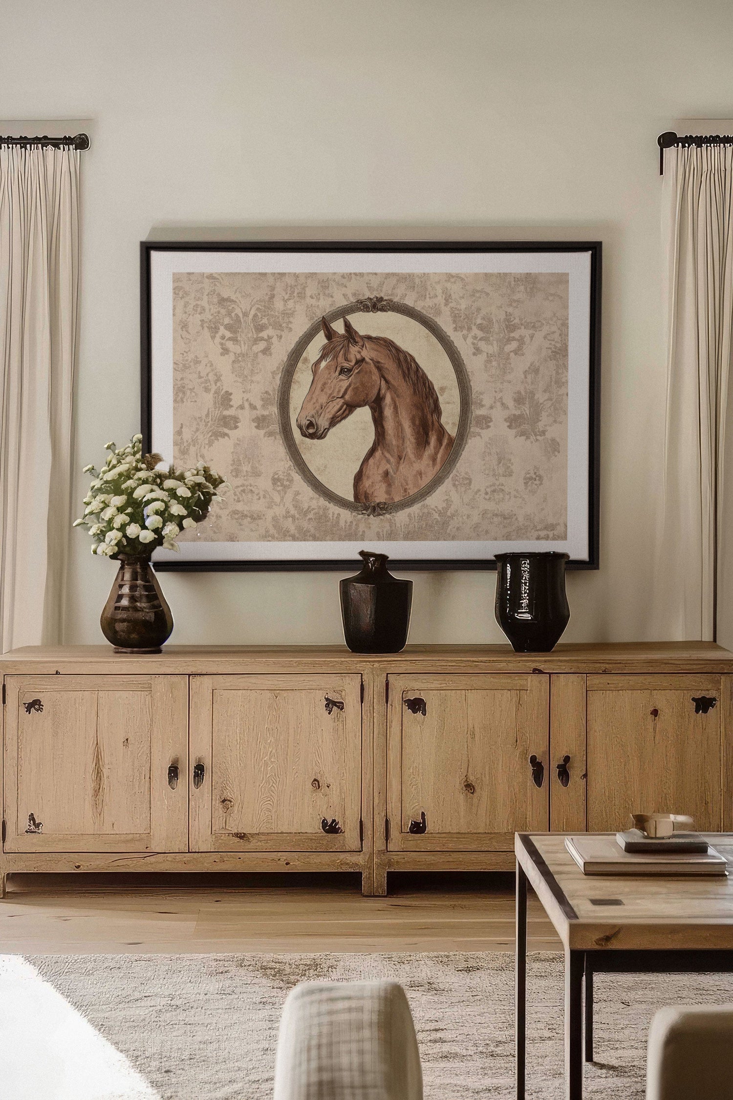 OLEKA CANVAS - GRÂCE ROYALE, Oeuvre sur toile étirée, encadré Noir