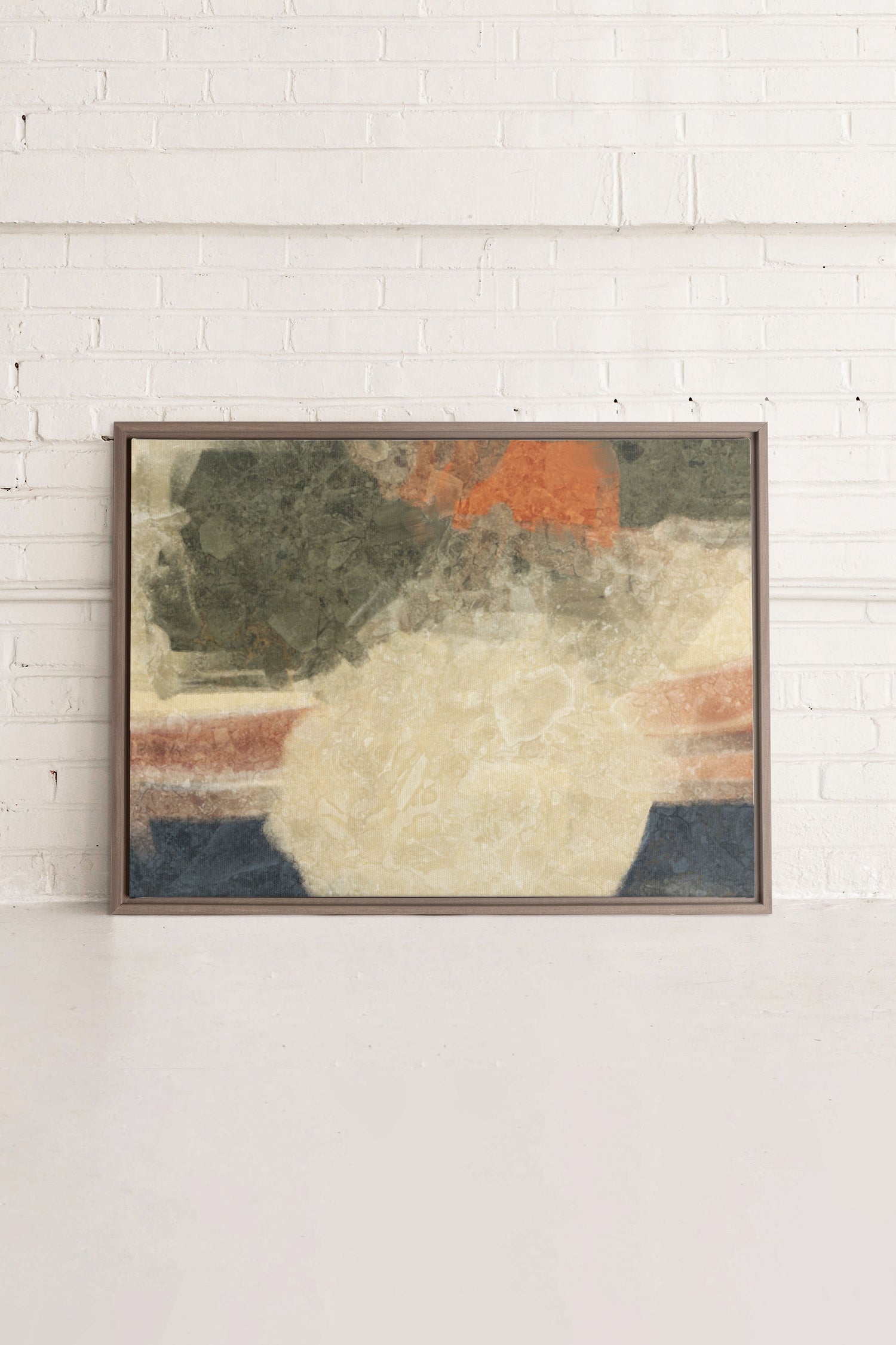 ORGANIQUE, Oeuvre sur toile étirée, encadré Brun Chêne