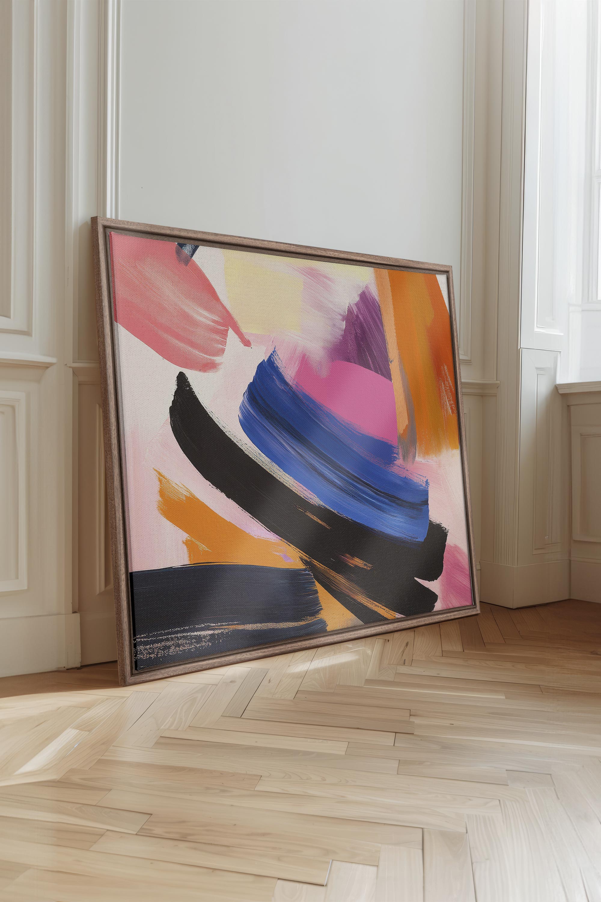 OLEKA CANVAS - CREATIVE PULSE, Oeuvre sur toile étirée, encadré Brun Chêne