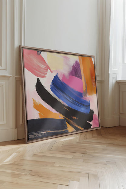 OLEKA CANVAS - CREATIVE PULSE, Oeuvre sur toile étirée, encadré Brun Chêne