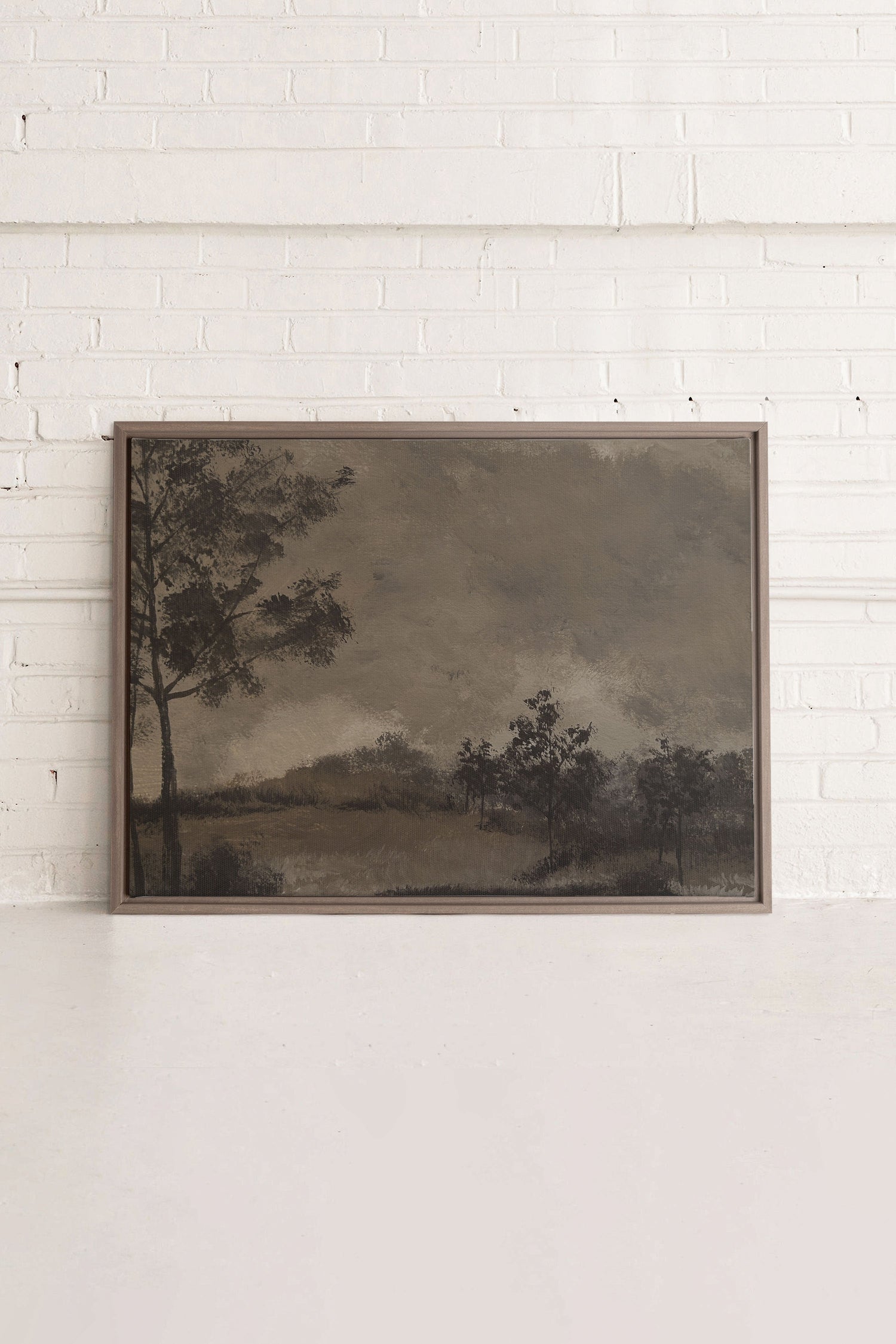 OLEKA CANVAS - HAZY WOODS, Oeuvre sur toile étirée, encadré Brun Chêne