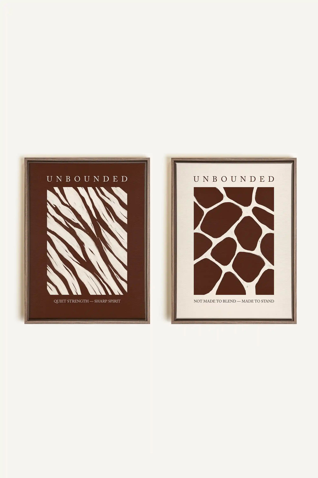 UNBOUNDED DUO, 2 Oeuvres sur toile étirée, encadré Brun Chêne