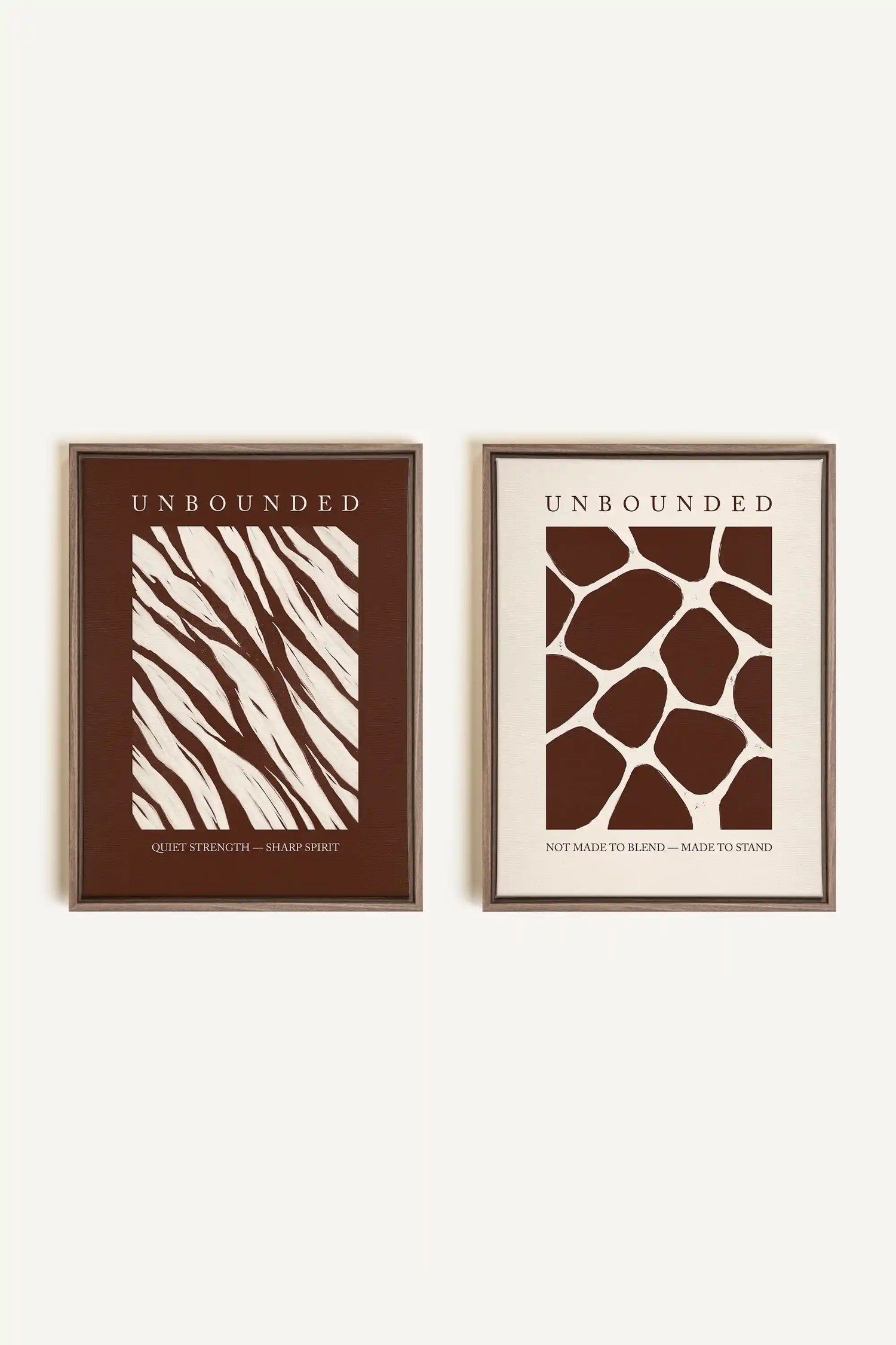 UNBOUNDED DUO, 2 Oeuvres sur toile étirée, encadré Brun Chêne