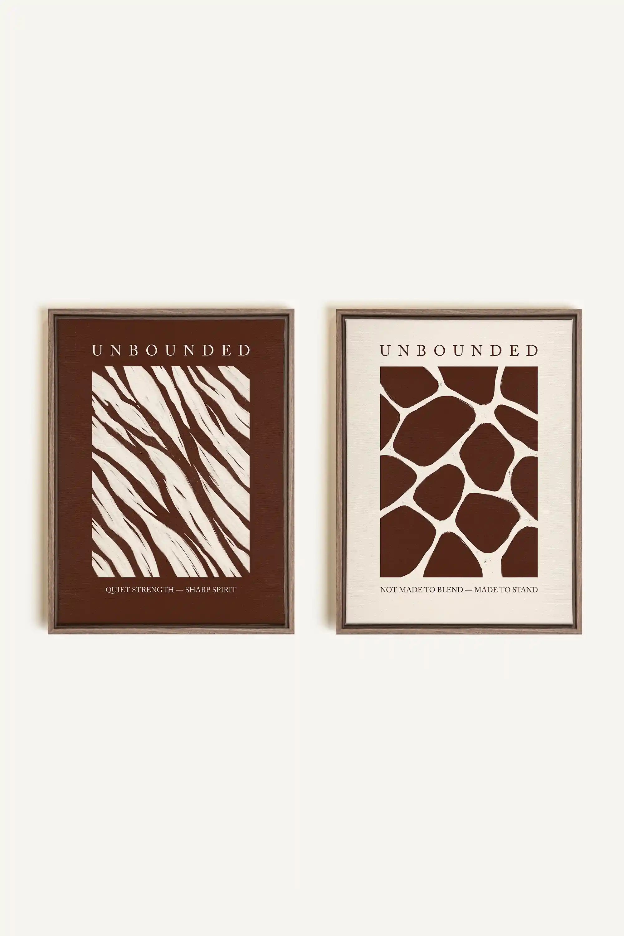 UNBOUNDED DUO, 2 Oeuvres sur toile étirée, encadré Brun Chêne