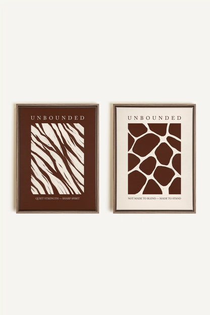 UNBOUNDED DUO, 2 Oeuvres sur toile étirée, encadré Brun Chêne