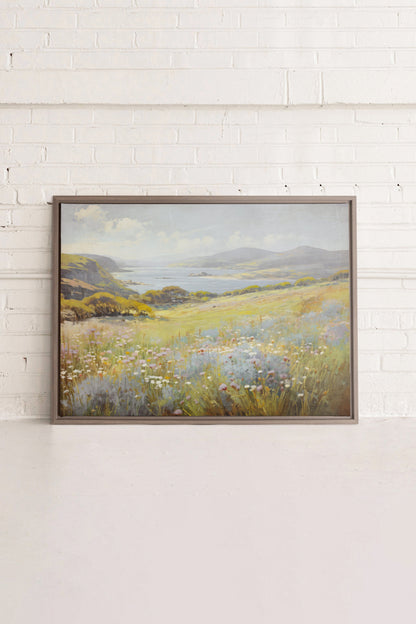 OLEKA CANVAS - Cascade retreat, Oeuvre sur toile étirée, encadré Brun Chêne