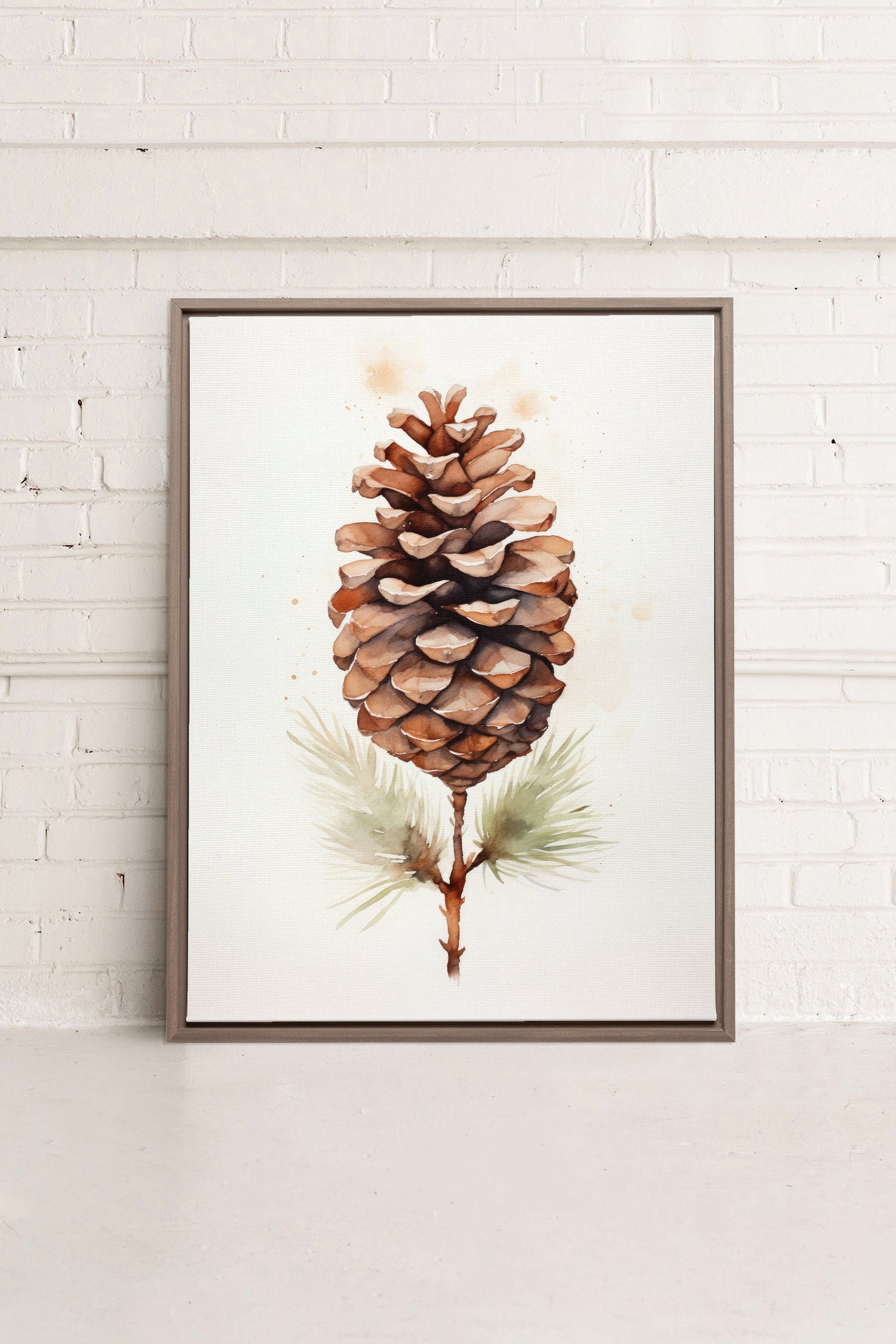 OLEKA CANVAS - Pine haven, Oeuvre sur toile étirée, encadré Brun Chêne