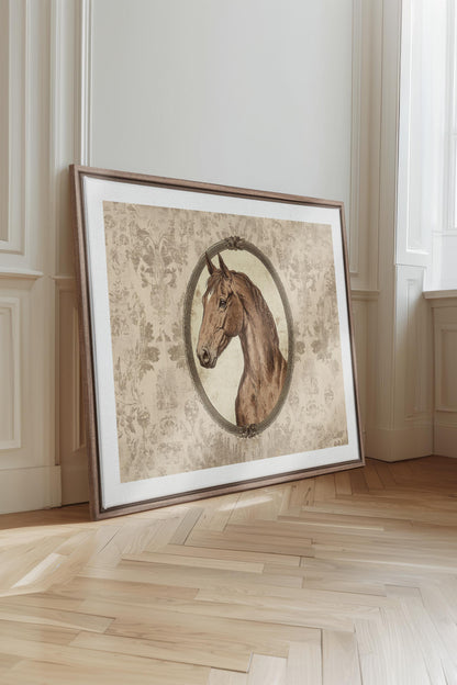 OLEKA CANVAS - GRÂCE ROYALE, Oeuvre sur toile étirée, encadré Brun Chêne