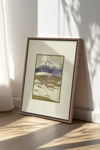 VESTIGE DE SAISON, Artwork on stretched canvas, framed in Brown Oak