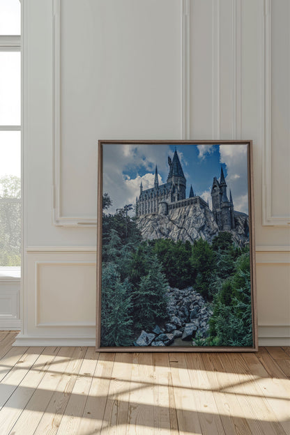 OLEKA CANVAS - FORTRESS OF KNOWLEDGE, Oeuvre sur toile étirée, encadré Brun Chêne