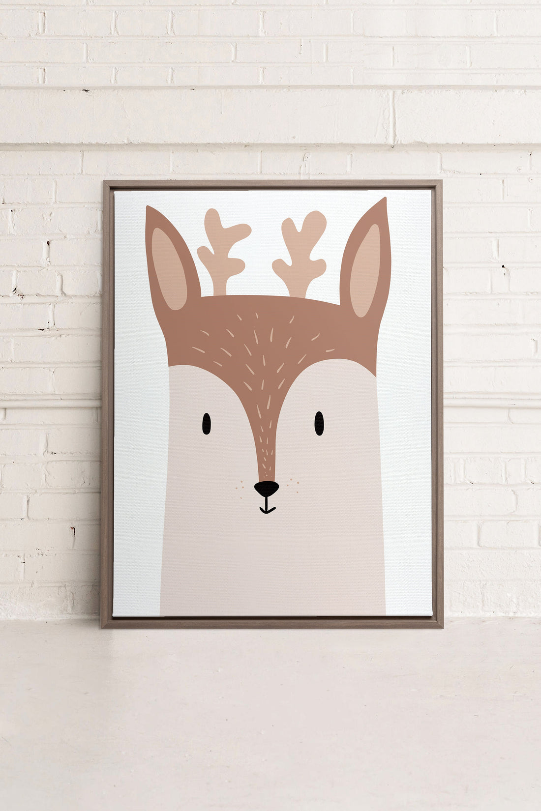 OLEKA CANVAS - CHEVREUIL, Oeuvre sur toile étirée, encadré Brun Chêne