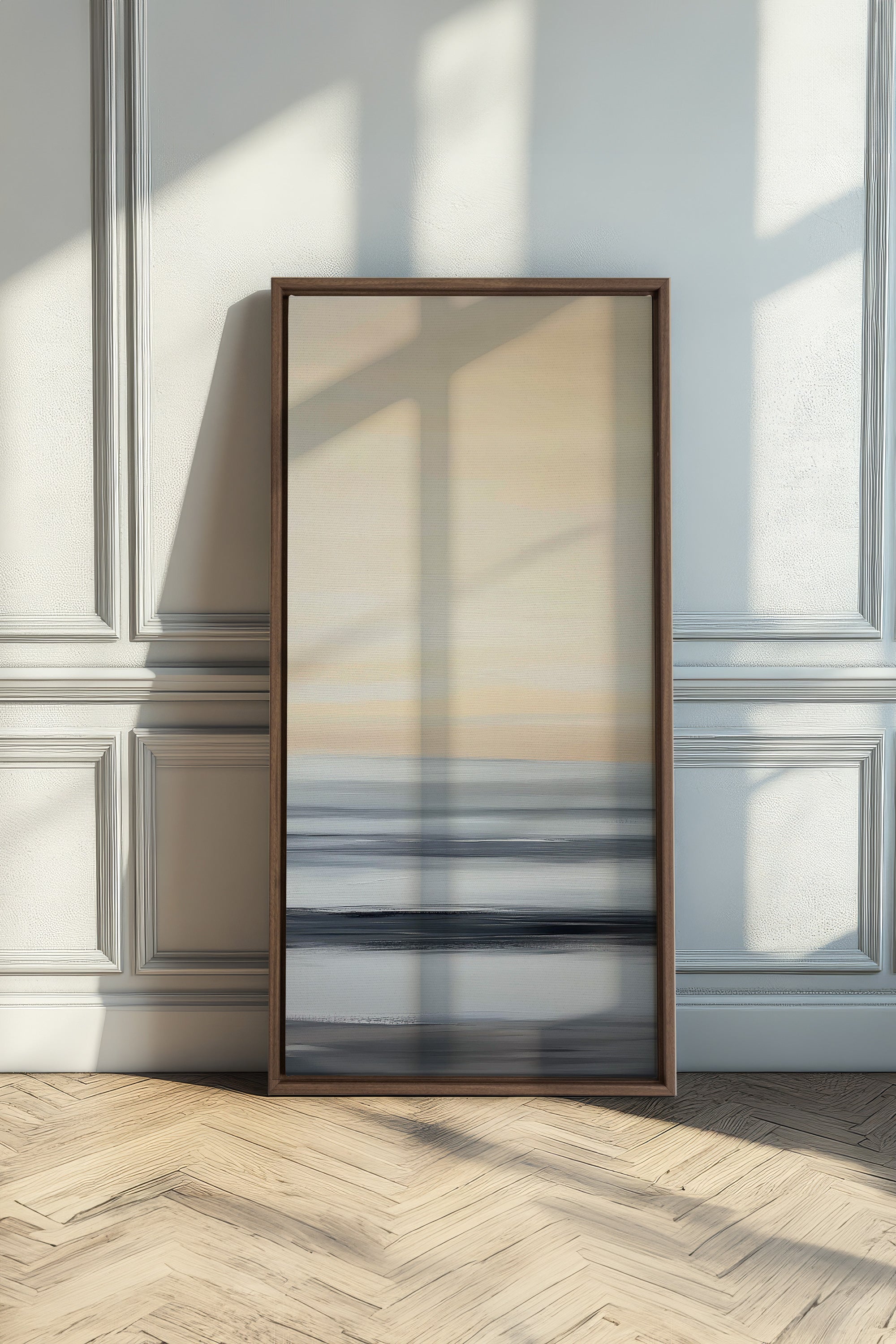 OLEKA CANVAS - MIST ECHOES, Oeuvre sur toile étirée, encadré Brun Chêne