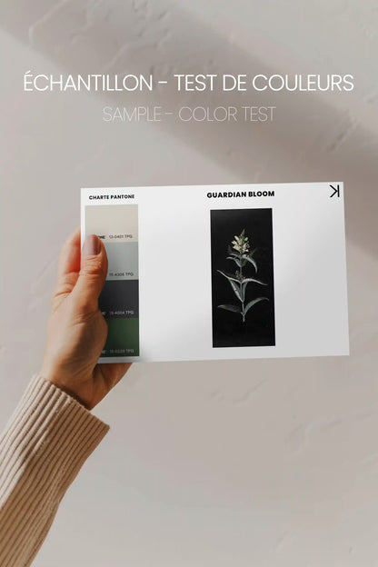 GUARDIAN BLOOM, Work on stretched canvas, framed Black