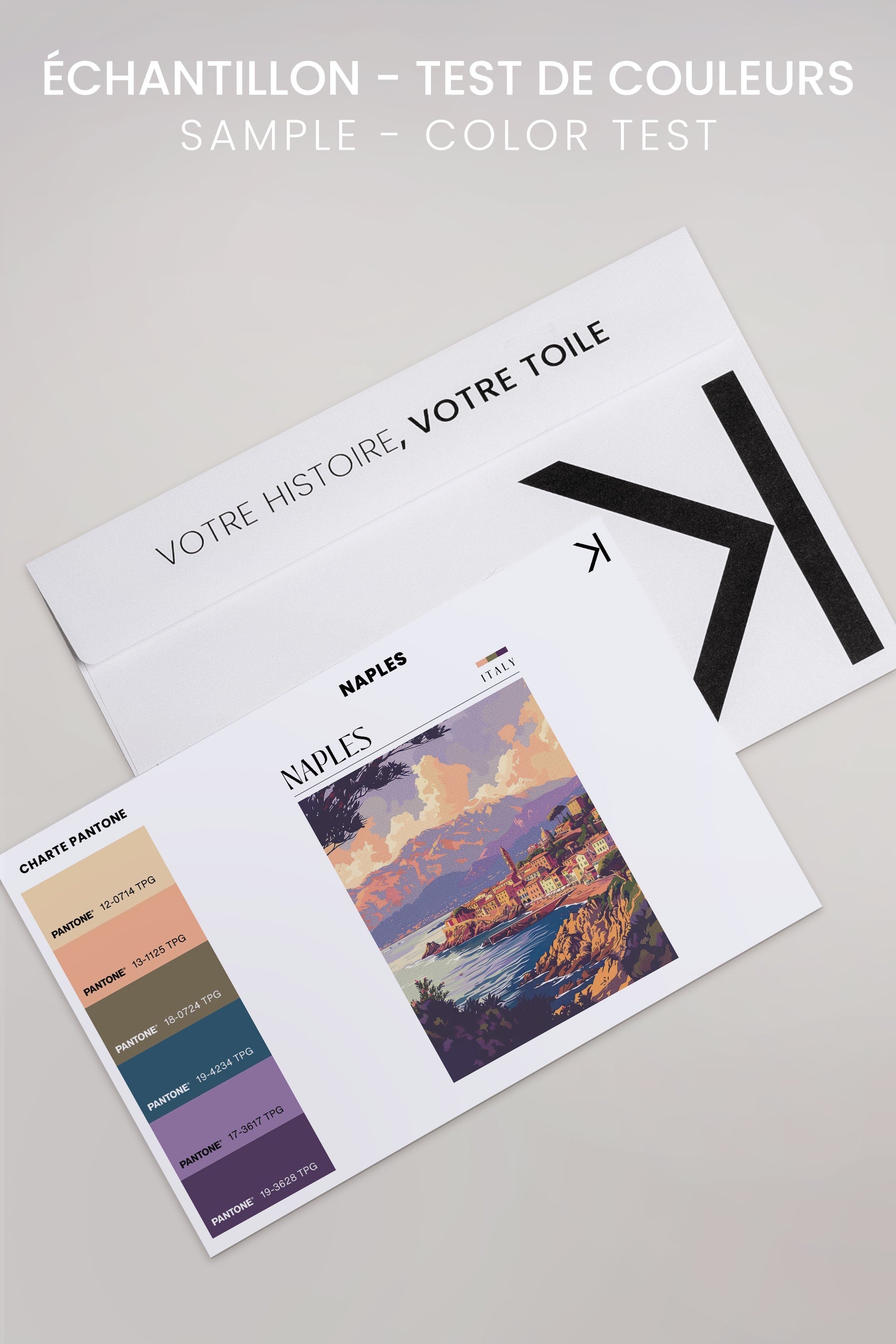 OLEKA CANVAS - Naples, Oeuvre sur toile étirée, encadré Blanc