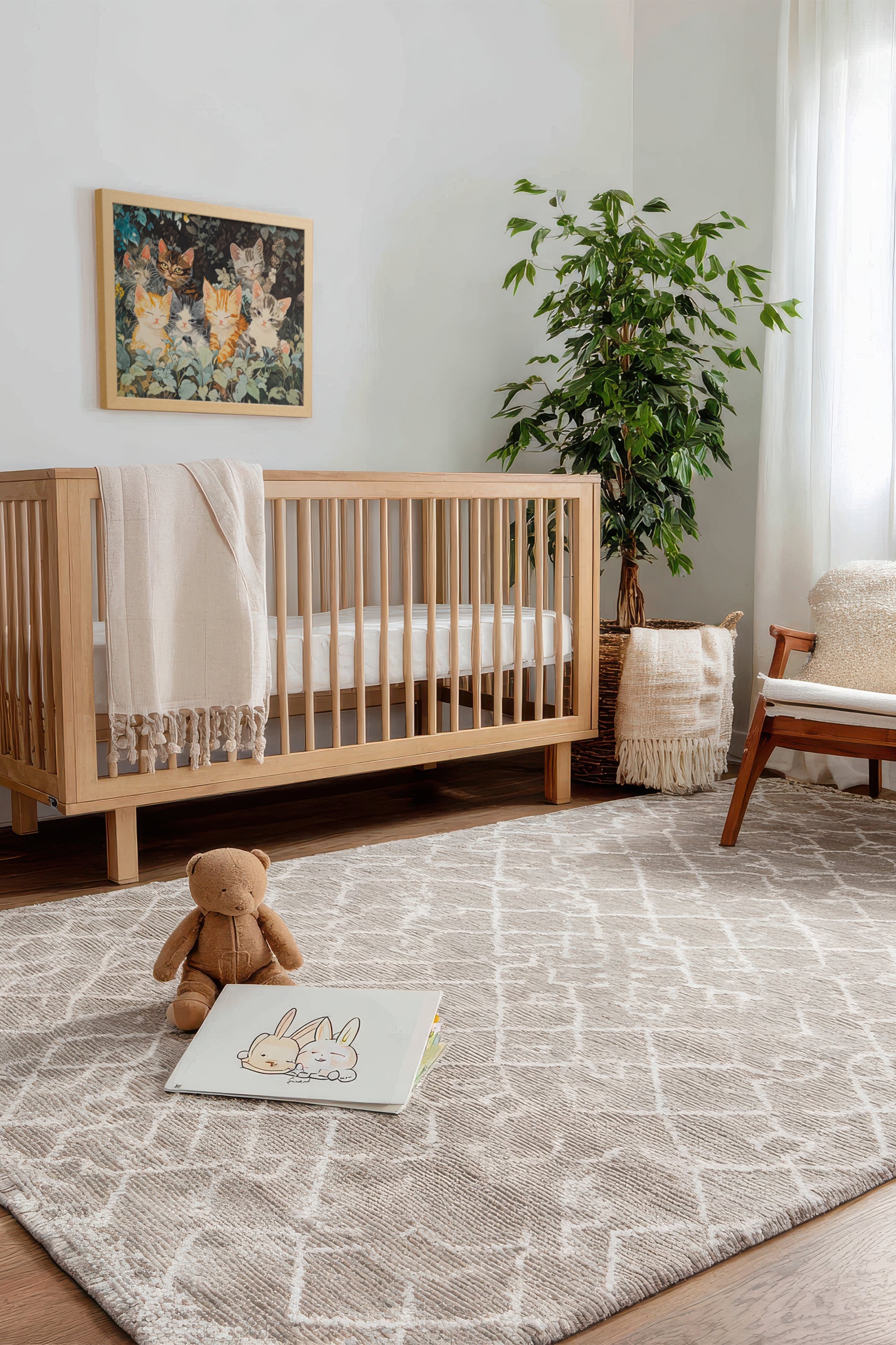 PETITE TROUPE, Oeuvre sur toile rigide, encadré Naturel Clair