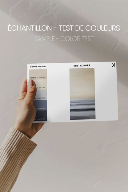 OLEKA CANVAS - MIST ECHOES, Oeuvre sur toile étirée, encadré Blanc