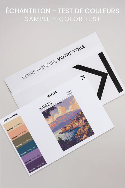 OLEKA CANVAS - Naples, Oeuvre sur toile étirée, encadré Brun Noyer