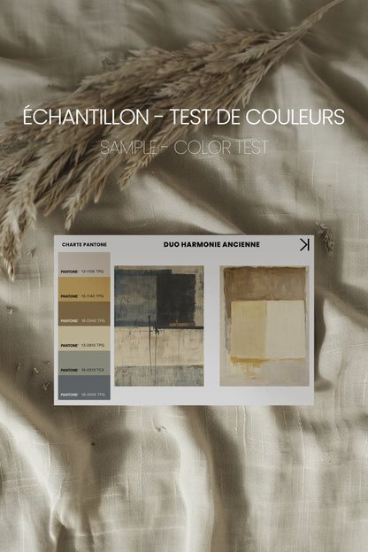 OLEKA CANVAS - DUO HARMONIE ANCIENNE, 2 Oeuvres sur toile étirée, encadré Naturel Clair