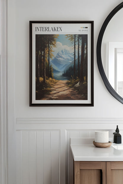 OLEKA CANVAS - INTERLAKEN, Oeuvre sur toile étirée, encadré Noir