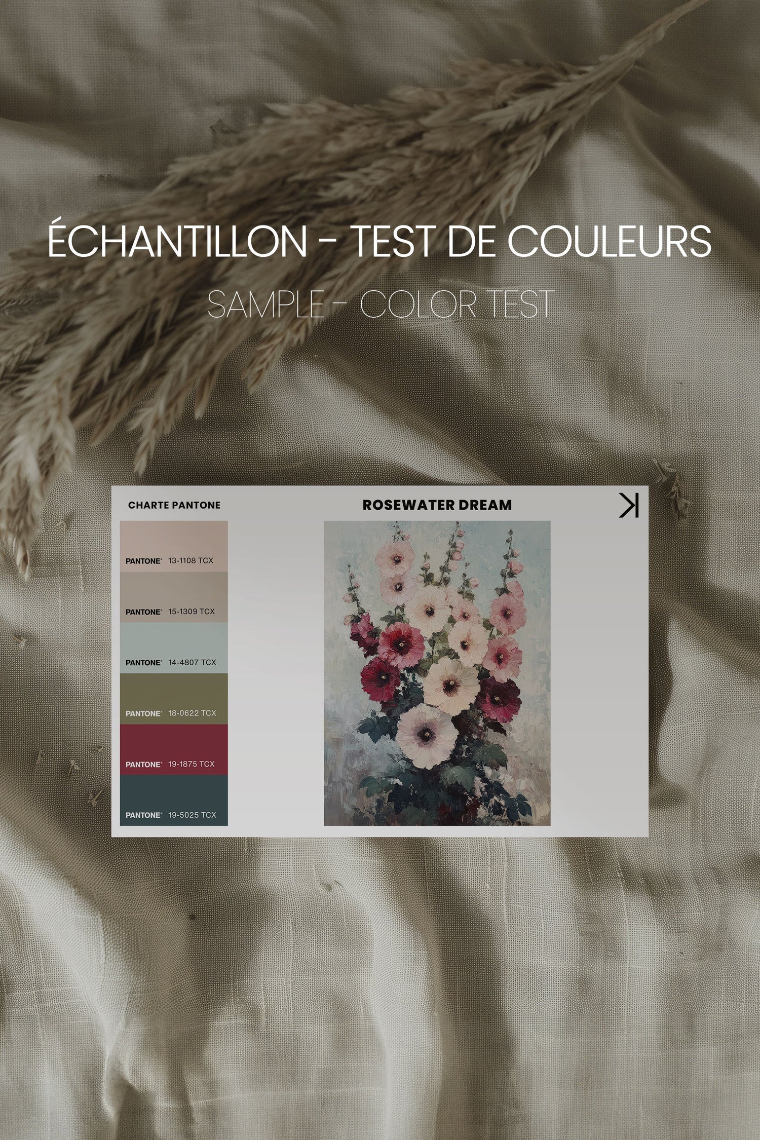 OLEKA CANVAS - ROSEWATER DREAM, Oeuvre sur toile étirée, encadré Blanc