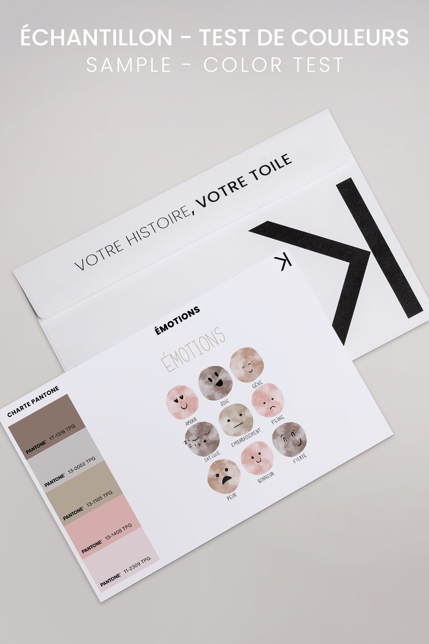 OLEKA CANVAS - ÉMOTIONS, Oeuvre sur toile étirée, encadré Naturel Clair