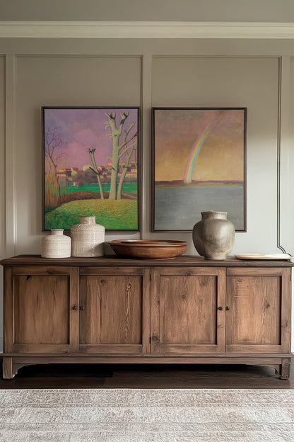 BOUND BY LIGHT DUO, Oeuvre sur toile étirée, encadré Brun Noyer