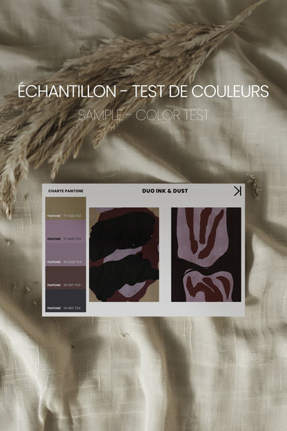 OLEKA CANVAS - DUO INK &amp; DUST, 2 Oeuvres sur toile étirée, encadré Noir