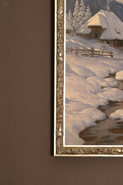 MORNING FROST, Oeuvre sur toile rigide, encadré Vintage Argent