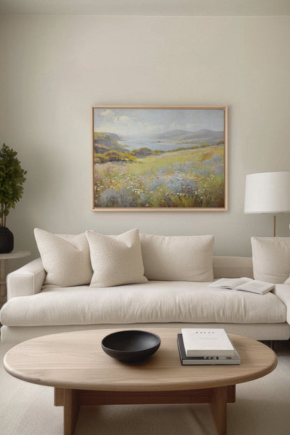 OLEKA CANVAS - Cascade retreat, Oeuvre sur toile étirée, encadré Naturel Clair