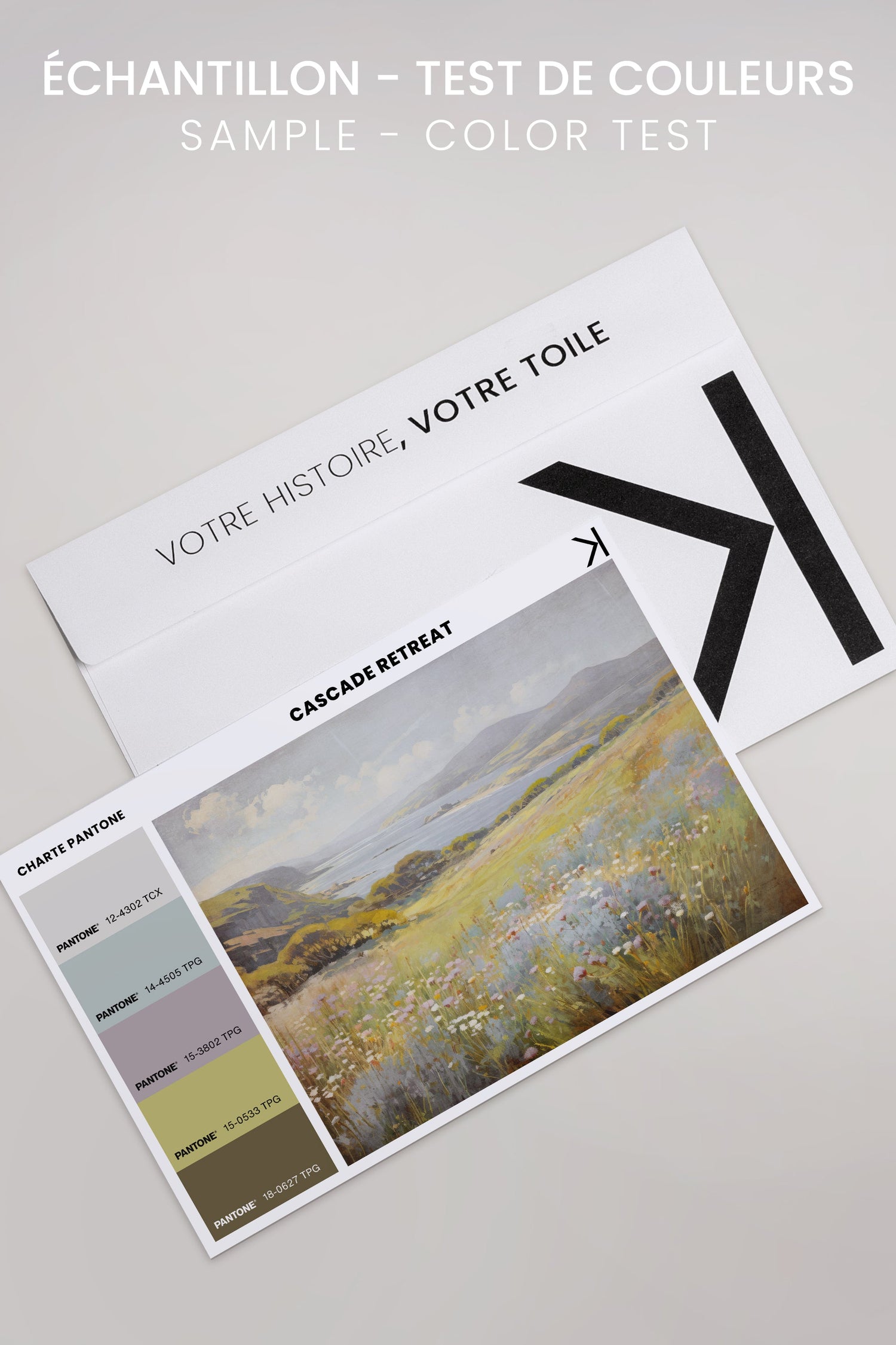 OLEKA CANVAS - Cascade retreat, Oeuvre sur toile étirée, encadré Brun Noyer