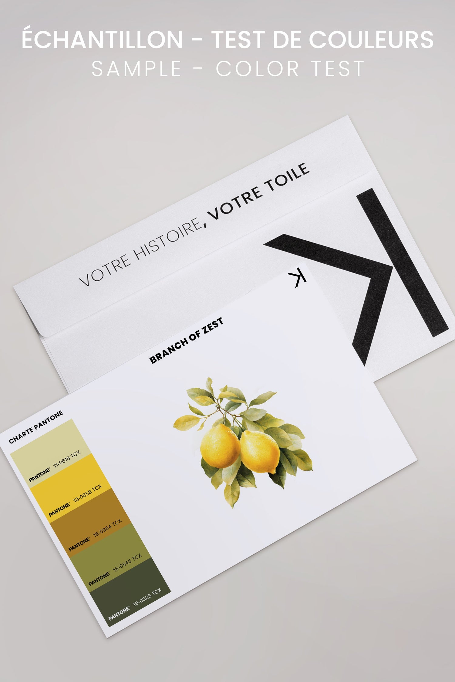 OLEKA CANVAS - BRANCH OF ZEST, Oeuvre sur toile étirée, encadré Brun Noyer