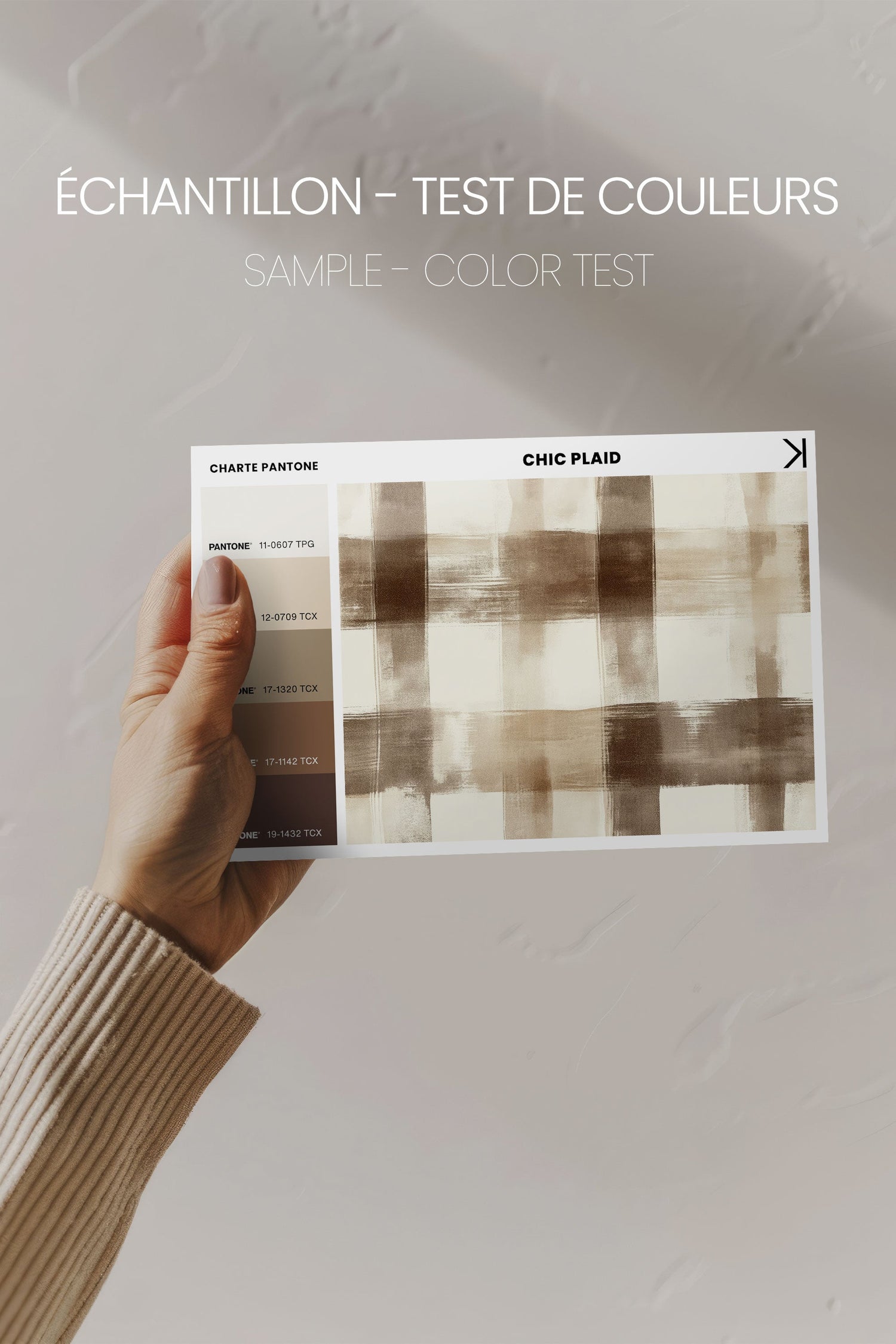 OLEKA CANVAS - CHIC PLAID, Oeuvre sur toile étirée, encadré Noir