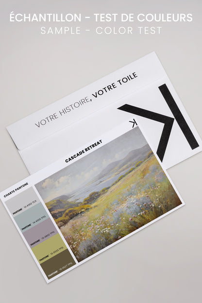 OLEKA CANVAS - Cascade retreat, Oeuvre sur toile étirée, encadré Noir