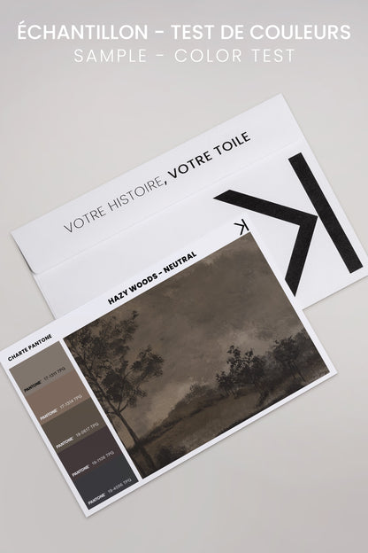 OLEKA CANVAS - HAZY WOODS, Oeuvre sur toile étirée, encadré Brun Chêne