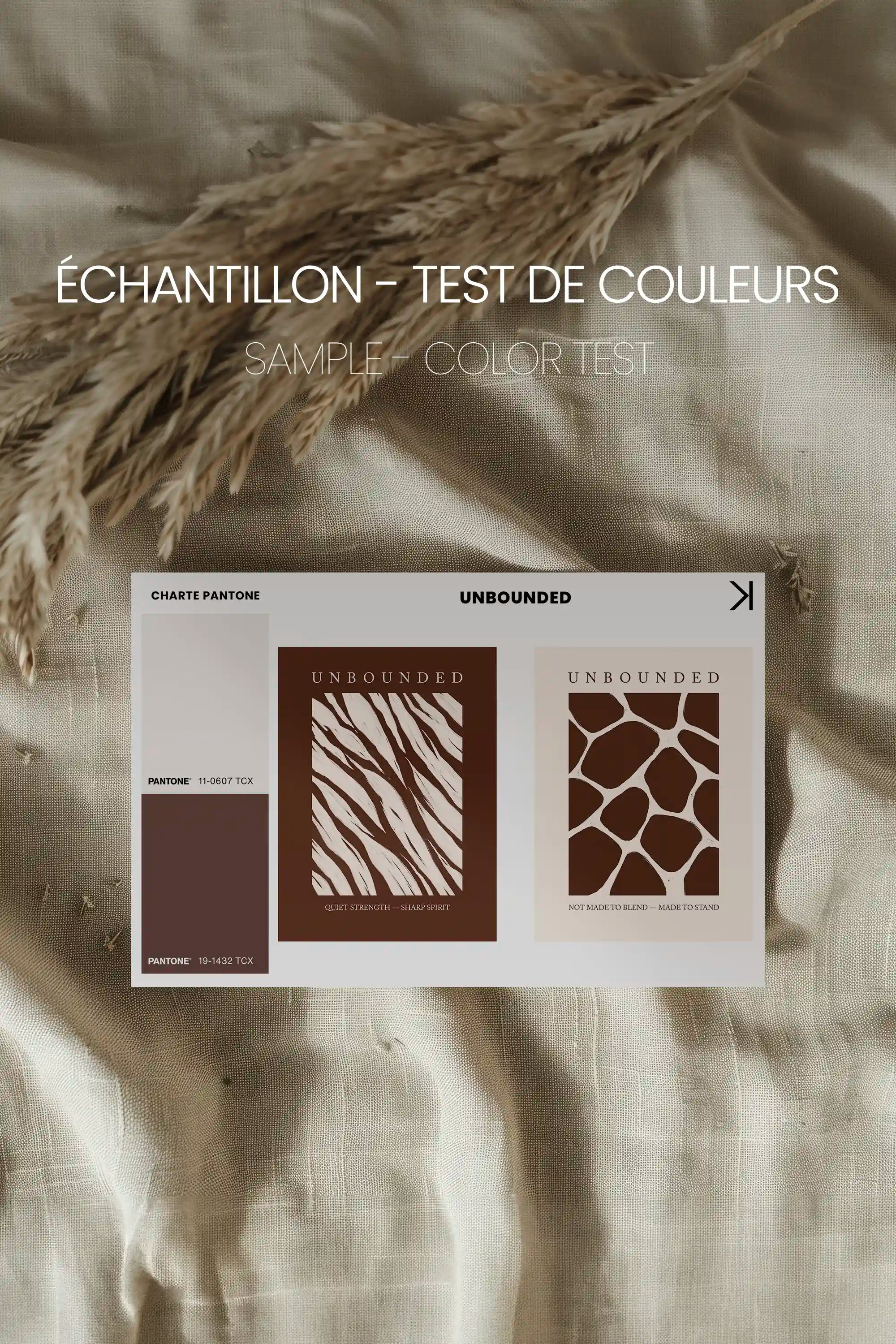 UNBOUNDED DUO, 2 Oeuvres sur toile étirée, encadré Brun Chêne