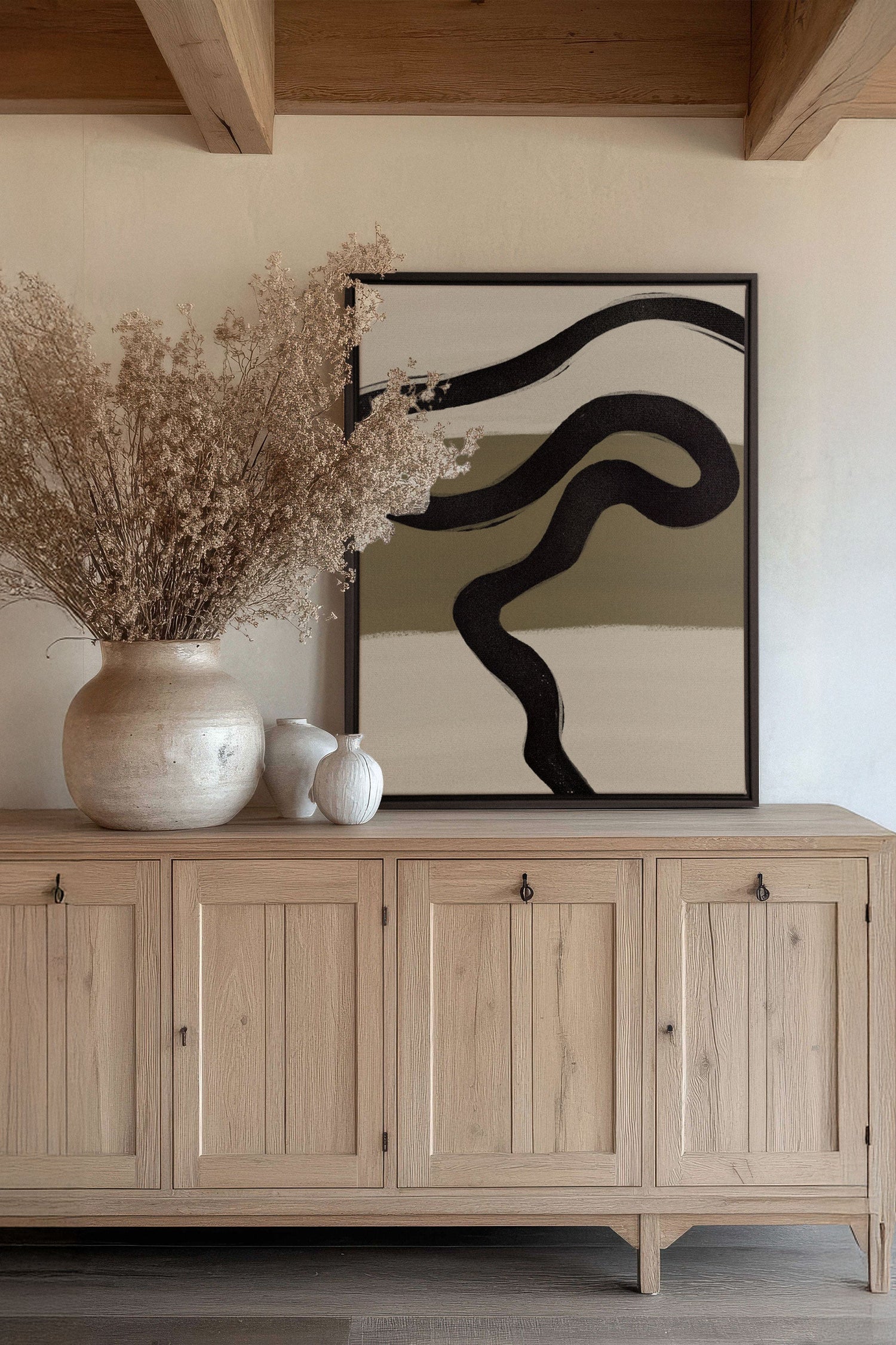 OLEKA CANVAS - TRACE OF TIME, Oeuvre sur toile étirée, encadré Noir