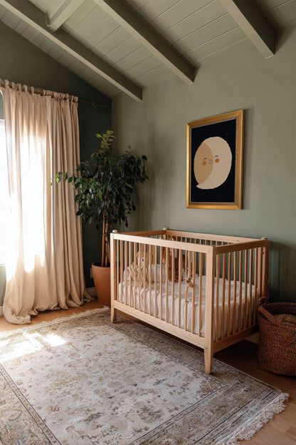 LUNE SOURIRE, Oeuvre sur toile rigide, encadré Vintage Or