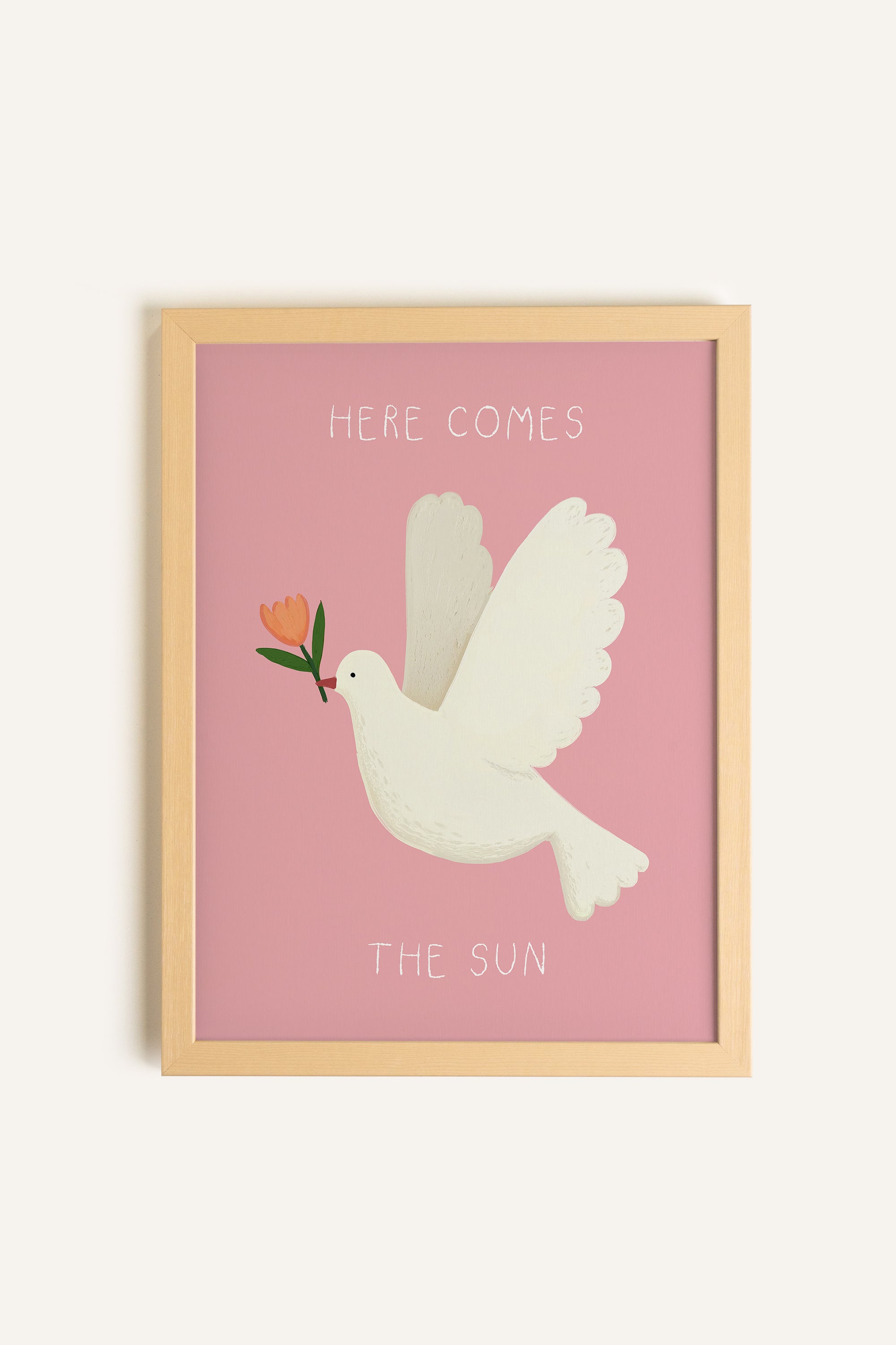 COLOMBE DU SOLEIL, Artwork on rigid canvas, framed in Natural Light