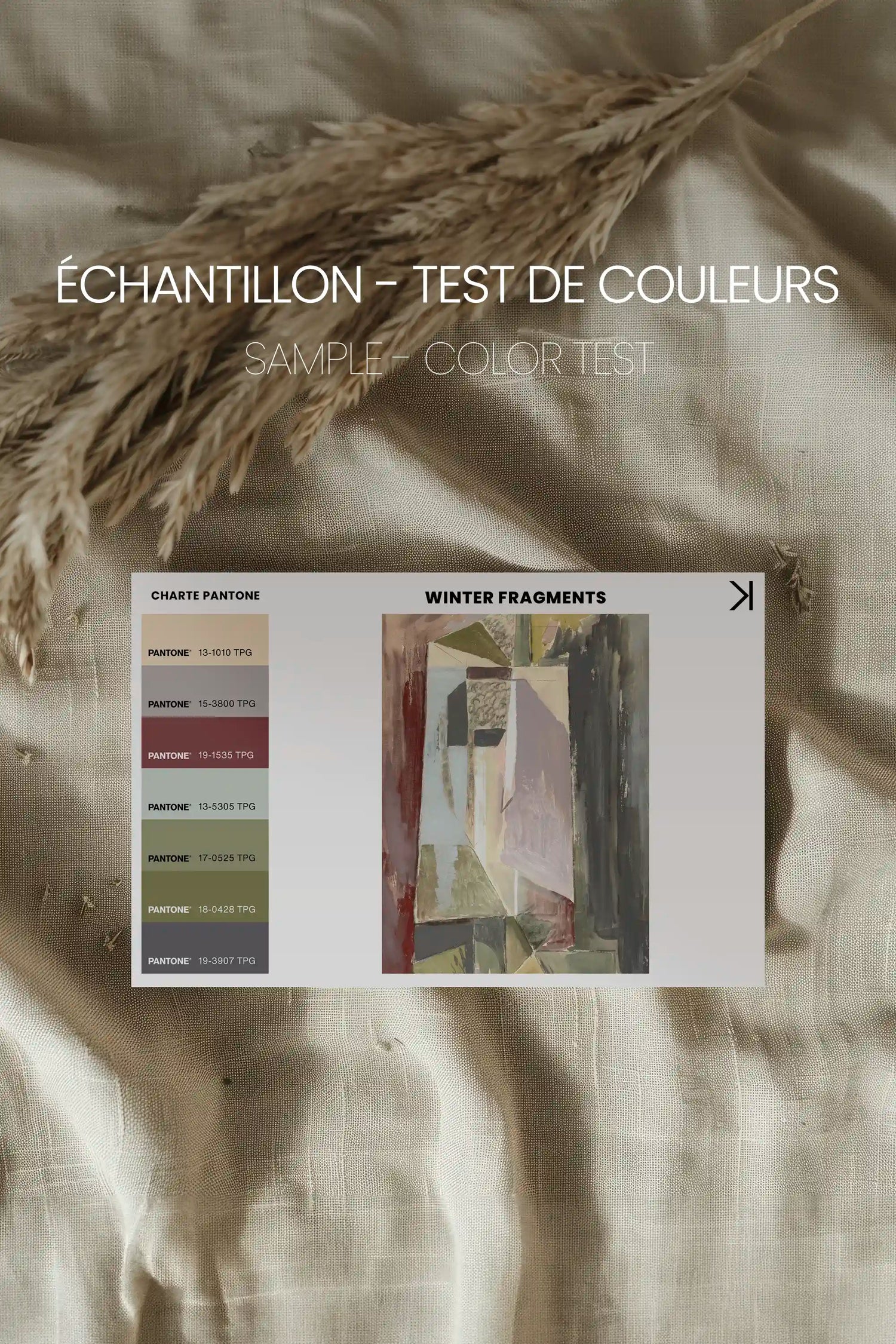 WINTER FRAGMENTS, Oeuvre sur toile étirée, encadré Naturel Clair