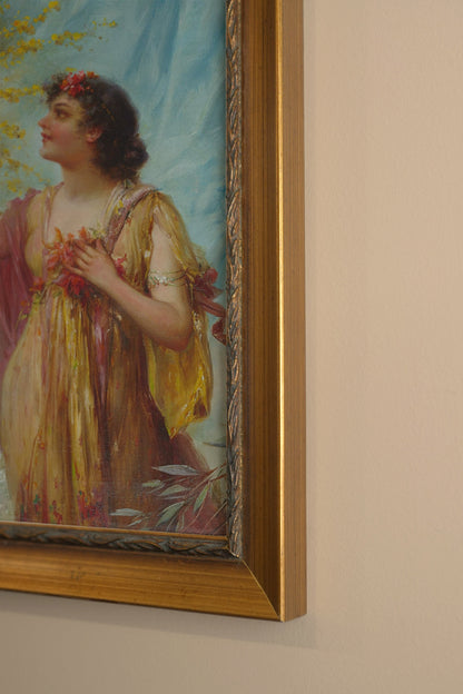 FÉERIE ANTIQUE, Oeuvre sur toile rigide, encadré Vintage Or