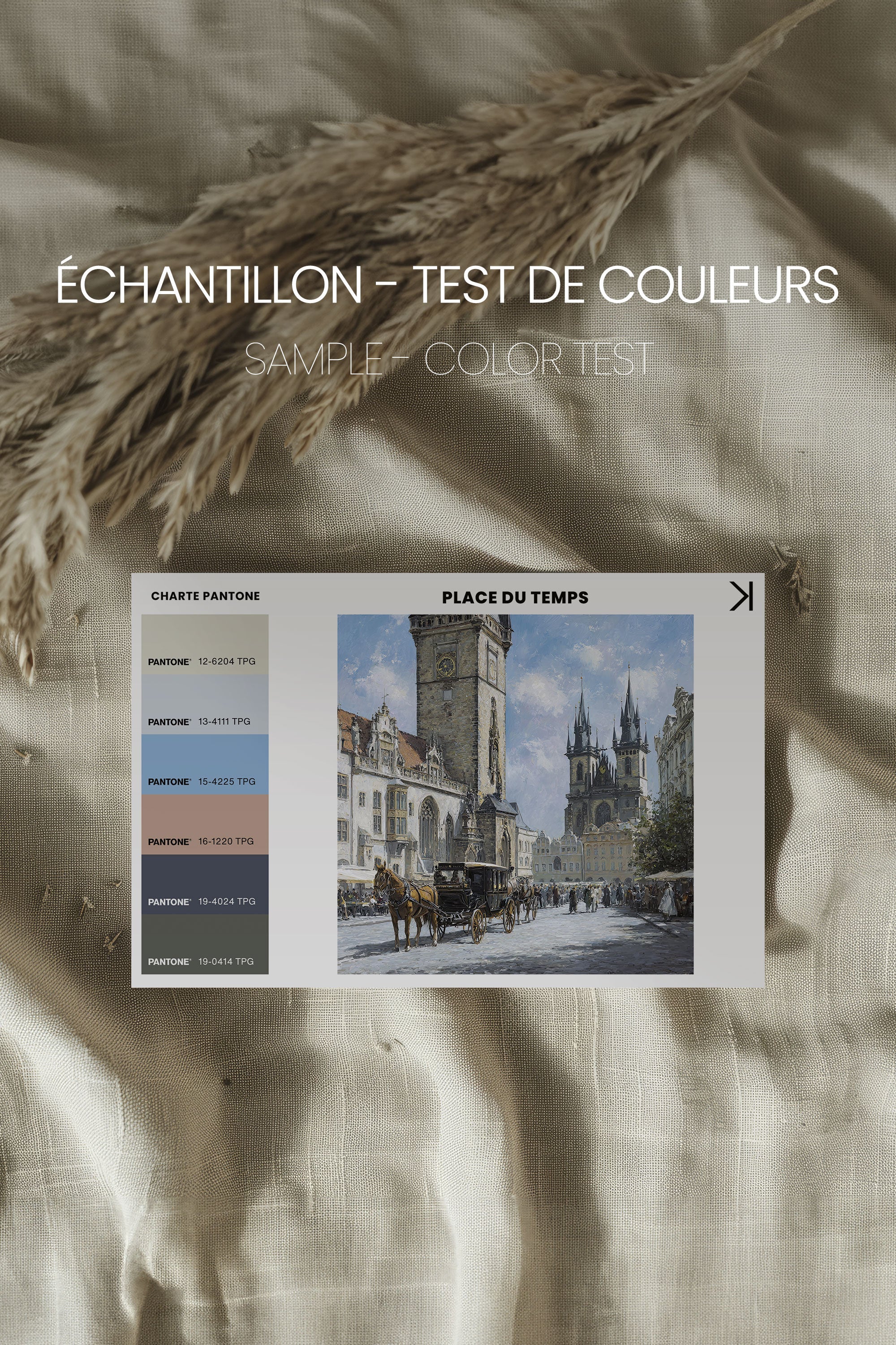 OLEKA CANVAS - PLACE DU TEMPS, Oeuvre sur toile étirée, encadré Noir