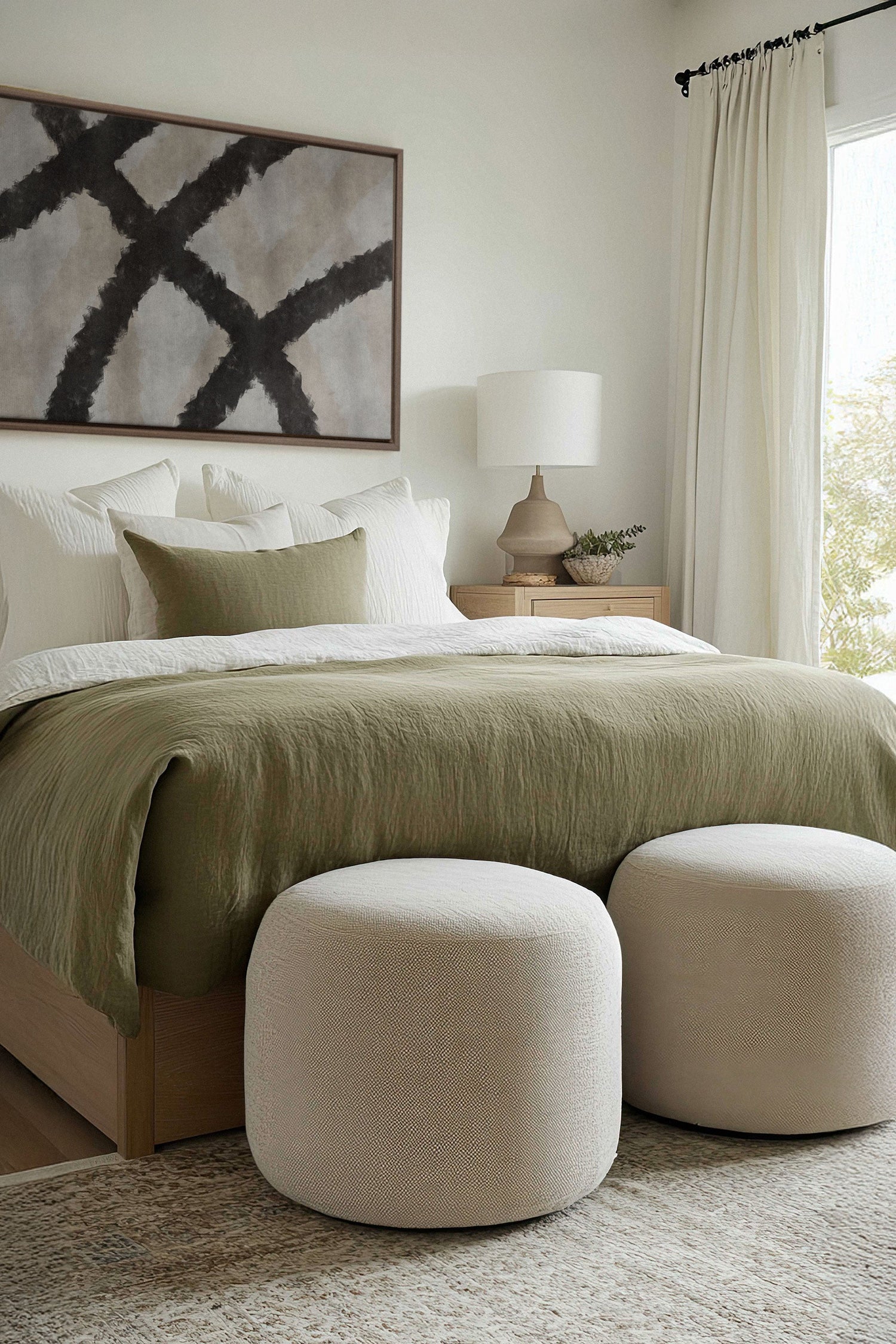 OLEKA CANVAS - BLACK THREADS, Oeuvre sur toile étirée, encadré Brun Chêne